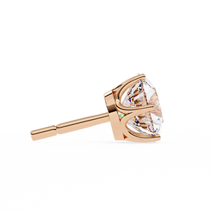 ต่างหูเม็ดเดี่ยวสีทองสีเหลืองสุดหรูพร้อมเพชรสำหรับปลูกในห้องปฏิบัติการเครื่องประดับสำหรับงานแต่งงานงานหมั้นของผู้หญิง IGI ได้รับการรับรองดีไซน์คลาสสิก - Product Image 3