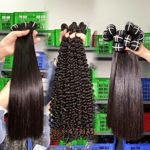 Bundel ekstensi rambut manusia Vietnam mentah harga grosir tidak diproses penyedia rambut terbaik 100% kutikula tetap selaras