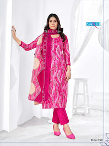 Nouveau 2024 Dernière belle robe Meilleur pantalon Kurti en pur coton et Dupatta avec fabrication de travaux imprimés de l'Inde à des prix abordables - Product Image 2