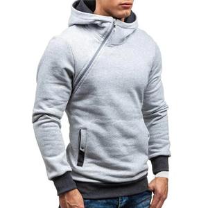 Nuevas sudaderas con capucha sólidas informales para hombre, sudaderas con capucha de manga larga con cremallera diagonal, sudaderas con capucha para hombre, Sudadera con capucha para hombre - Product Image 3