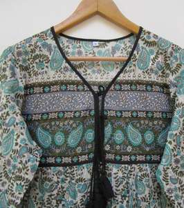 Robe d'été décontractée pour femmes de grande taille Mini robe maxi à imprimé floral bleu Bouton à manches longues régulier Prom naturel gratuit - Product Image 4