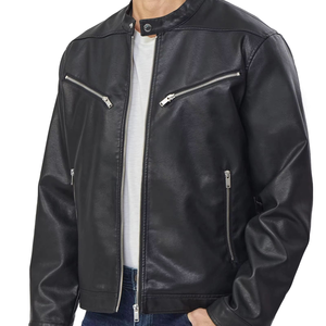 Meilleur prix Veste en cuir à manches longues pour homme personnalisable Design avant-gardiste Style formel Haute qualité Marque personnalisée - Product Image 4