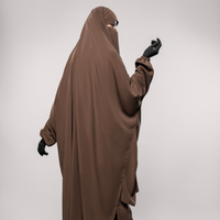 Robe élégante sur mesure pour femmes musulmanes, respirante, légère, en polyester, faite à la main, modeste, grande taille, longueur au sol, deux pièces, élastique
