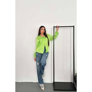 เสื้อเชิ้ตผ้าซาตินสีนีออน - สีนีออน - Product Image 3