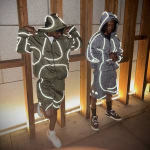 Hot Sell Men Running Outdoor Sportswear piping Zip up Polyester Nylon Windbreaker Tracksuit <b>Track</b> <b>Jacket</b> and Short Set - Product Image 3