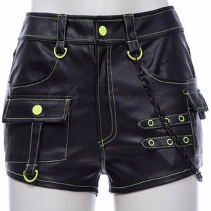 Nouveautés Shorts en cuir Shorts en cuir pour femmes à la mode Logo personnalisé Shorts en cuir d'entraînement au meilleur prix - Product Image 2