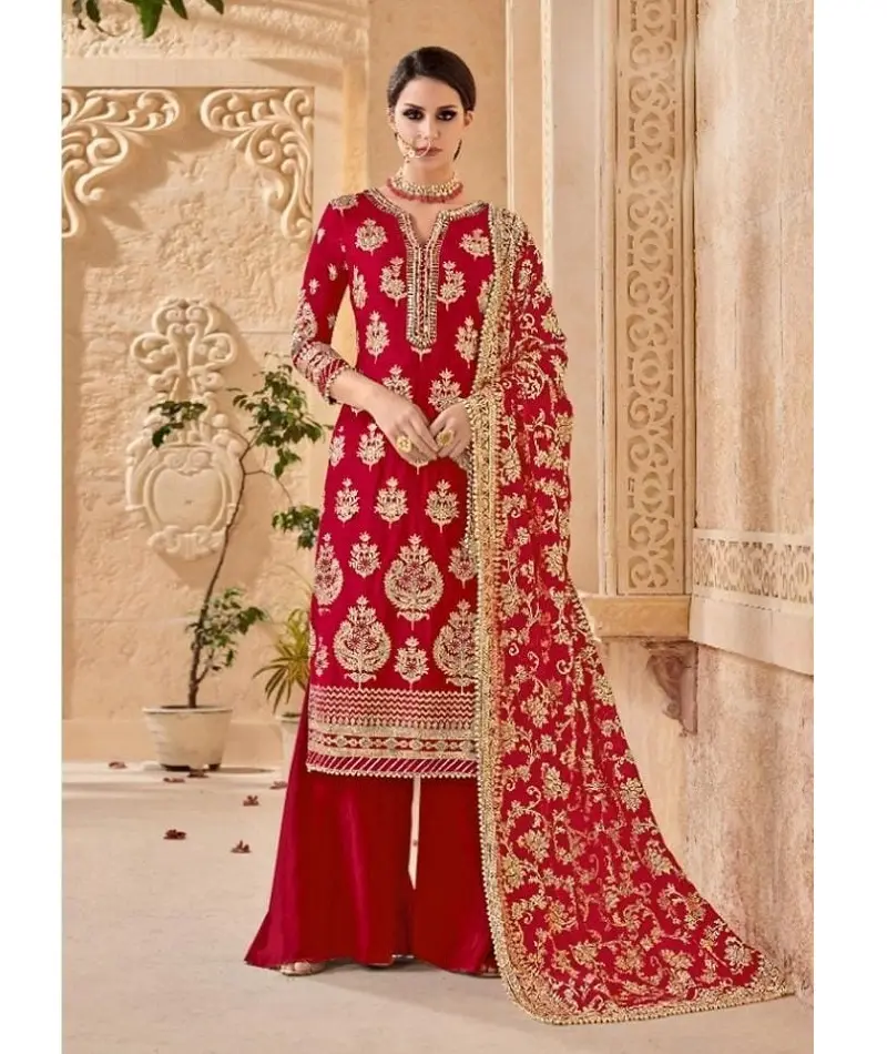 Pakistanaise Salwar Kameez Vente en gros Georgette Readymade Dress Designs Dernier modèle Sharara Costume Collections pour vêtements de mariage