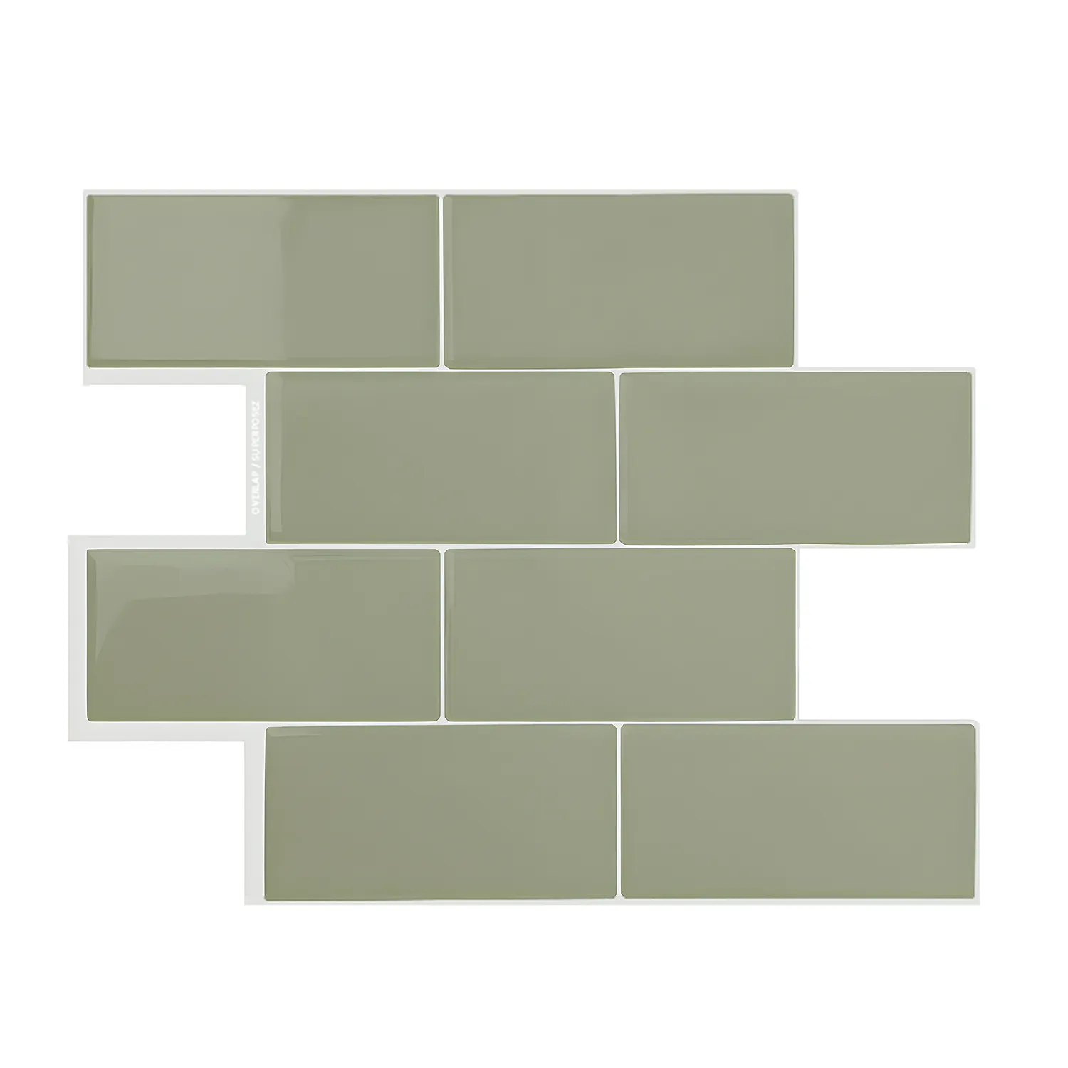 Painéis de parede 3D em PVC à prova d'água com 10 folhas para decoração de interiores de casa, adesivos de casca verde para azulejos, uso em cozinha e banheiro