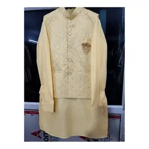 Best sale offers Indo western three piece Mens with many sizes available in high quantity at wholesale prices by Indian supplier