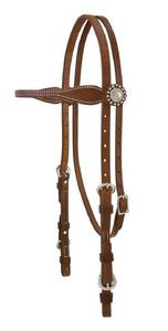 Nouvelle arrivée en cuir véritable Headstall Western Horse Bride Horse Tack en cuir Western Headstall Cowboy Western Horse Tack Set - Product Image 2