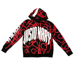 Sweats à capuche et sweat-shirt légers avec logo imprimé bouffant personnalisés partout avec sweat à capuche zippé entièrement en éponge française - Product Image 1