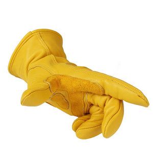 Guantes de Cuero Vacuno Genuino Vintage para Hombre, para Montar a Caballo, Trabajo al Aire Libre, Conductores, Motociclistas, con Diseño de Parche de Cuero Vacuno en la Palma, Estilo Pakistaní - Product Image 4