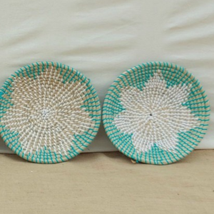 Cesta de pared de algas marinas tejidas \ Placa colgante de pared natural ecológica para decoración artística del hogar - Product Image 1