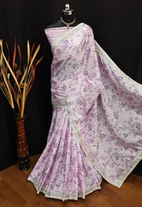 2022 nouveauté Devsena soie Satin impression numérique Sari haute pierre moins visqueux fil travail Blouse à la mode mariage festif - Product Image 5