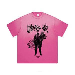 Nouveau Style de rue extérieur Pigment coloration Dtg impression poids lourd 100% coton séchage rapide recadrée goutte épaule hommes T-shirts - Product Image 1