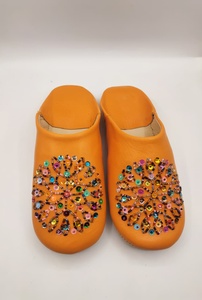 Moroccan Women's Genuine Leather <b>Slippers</b> Rhinestones Sequins Soft Sheepskin Lightweight Comfort <b>Indoor</b> Babouche for - Product Image 5
