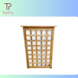 Cesto de Lavandería de Madera de Acacia de Diseño Contemporáneo, Cubierta Personalizada de Grado Comercial para Accesorios de Muebles de Patio de Villa - Product Image 6