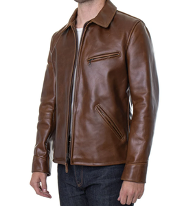 แจ็กเก็ตหนังแท้100% ไฮสตรีทเข้ารูปมีซิปปิดที่ขอบด้วยผ้าซาตินแจ็คเก็ตกันลมระบายอากาศได้ในฤดูหนาว - Product Image 2