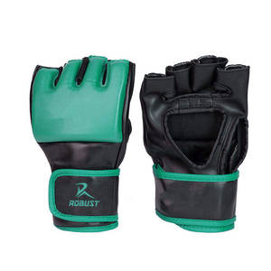 Gants de MMA en cuir avec fermeture auto-agrippante, antidérapants, forte adhérence pour l'entraînement, la boxe et les exercices - Product Image 1
