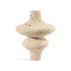 Vase Sculptural en Pierre de Travertin Artistique Design Texturé Moderne Fait à la Main Durable Accent pour la Décoration Intérieure de Luxe - Product Image 2