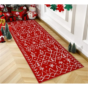 BERTHMEER Tappeto Natalizio Moderno Rosso 2x6 in Polipropilene, Antiscivolo, Lavabile, Design Geometrico per Interni Domestici, Tuftato - Product Image 4