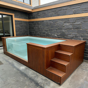 Piscine rectangulaire en bois sur mesure, en fibre de verre, 4m, 6m, 7m, WPC, pour adultes et enfants, été, rectangulaire, carrée, en FRP - Product Image 5