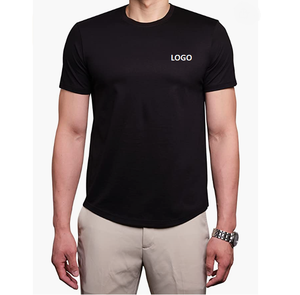 T-shirt à manches courtes avec logo personnalisé T-shirt 100% coton vierge pour homme T-shirt à col rond épais Disponible en tailles et couleurs personnalisées - Product Image 3