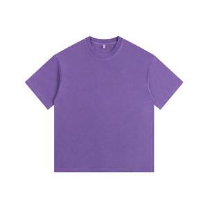 Venta al por mayor de alta calidad lavado con ácido Vintage pesado camiseta logotipo personalizado de los hombres de gran tamaño 100% algodón de talla grande camisetas para Unisex - Product Image 1