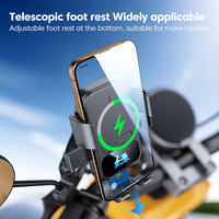 Eway 15W Cargador Inalámbrico Moto Soporte Teléfono-Impermeable, Universal para iPhone Android, Rotación de 360 ° E-bike Holder