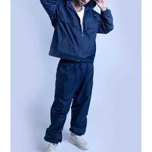 Ensemble survêtement pour homme, veste coupe-vent à capuche en nylon avec impression réfléchissante, 2 pièces, solide, personnalisé, pour l'hiver - Product Image 3