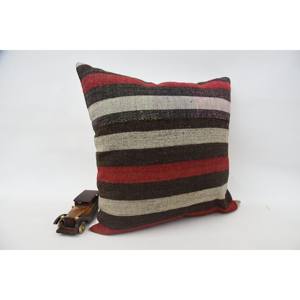 Oreiller patchwork en laine motif tartan multicolore 24x24 pouces Moelleux Vintage Leaves Design Woven Non-Slip Decorative - Product Image 2