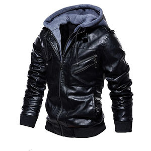 Chaqueta de Cuero de Oveja de Alta Calidad para Hombre, Chaqueta de Cuero para Adultos con Cuello Alto, Ajuste Completo, para Invierno - Product Image 3