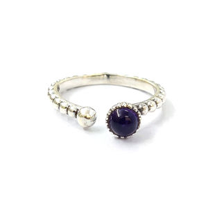 High Quality Amethyst Gemstone 925 <b>Sterling</b> <b>Silver</b> <b>Adjustable</b> <b>Ring</b> Stylish & Trendy Jewelry Anniversary Gift For Her - Product Image 1