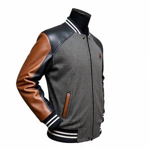OEM de alta calidad parche bordado hombres Universidad personalizado béisbol bombardero Letterman Crop cuero manga más tamaño Varsity chaqueta - Product Image 2