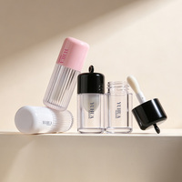 Flacon de luxe cylindrique 5ml 6ml pour brillant à lèvres et rouge à lèvres avec grand pinceau, emballage cosmétique couleur personnalisée