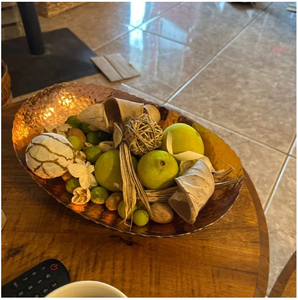 Bol décoratif en acier inoxydable martelé à la main, porte-clés, table d'entrée, bac à fruits pour les fêtes, bol de service - Product Image 3