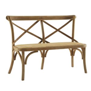 Banco de Comedor de Madera Maciza de Teca Antigua de Estilo Urbano, Asientos Interiores para Cafetería, Restaurante y Hostelería - Product Image 1