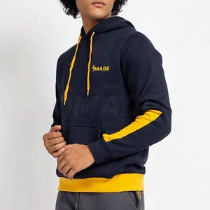 เสื้อฮู้ดดี้ลำลองผู้ชายสีพื้นผ้าโพลีเอสเตอร์/คอตตอน ระบายอากาศ แห้งเร็ว สั่งทำได้ MOQ ต่ำ สำหรับฤดูหนาวปี 2023 - Product Image 3