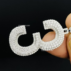 Pendentif personnalisé en or plaqué 10 carats avec diamants naturels ronds brillants, style hip-hop, bijoux unisexes - Product Image 5