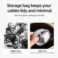 Sac de rangement portable pour chargeur avec porte-clés anti-perte, ensemble chargeur de téléphone 20W, câble de données à charge rapide Type-C, sac de rangement personnalisé