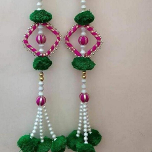 Decoration Floral Wall Hangings for Temple Holi Eid Diwali Decor Hanging Decor Wedding Door Hanging Pom Pom Wall Hangings - Product Image 1