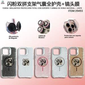 Funda con Brillantina y Protección Total para IP14 PRO, con Soporte Integrado y Doble Material (TPU+PC) para Protección de Cámara - Product Image 3