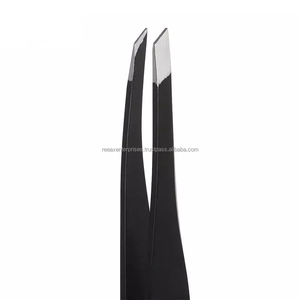 Pinzas para cejas de Color negro, venta al por mayor, Etiqueta Privada, embalaje personalizado, 1 unidad - Product Image 3