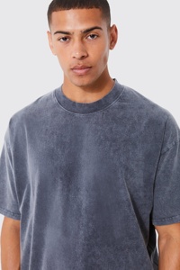 Camisetas en blanco de gran tamaño para hombre, Camiseta de algodón de secado rápido con lavado ácido, camiseta de diferentes colores, camiseta de manga corta en stock - Product Image 3