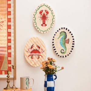 Fait à la main nacre homard mur Art côtier nautique mur décor ovale coquille incrustation suspendu fruits de mer cuisine oeuvre - Product Image 5