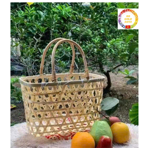 Cesta de bambú hecha a mano con diseño creativo para almacenamiento de regalos de vacaciones Tet y decoración vintage - Product Image 3