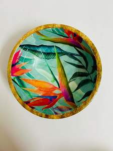 Hermoso cuenco estampado de madera para ensalada, cuenco impreso de madera hecho a mano con ensaladera de textura Natural a bajo precio - Product Image 2