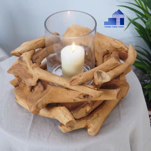 Portavelas de madera con acabado ecológico, decoraciones para el hogar, portavelas de madera para embalaje de regalo, hecho en Vietnam - Product Image 5