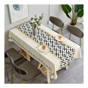 High Quality Rectangle Center Border Printed Farmhouse Waterproof Anti-shrink Soft and Wrinkle Resistant Decorative Table Cloth - Product Image 1
