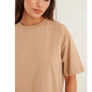 Camiseta de manga corta de verano de buena calidad para mujer, camiseta de gran tamaño con estampado de algodón 100% personalizado para mujer de BD - Product Image 3